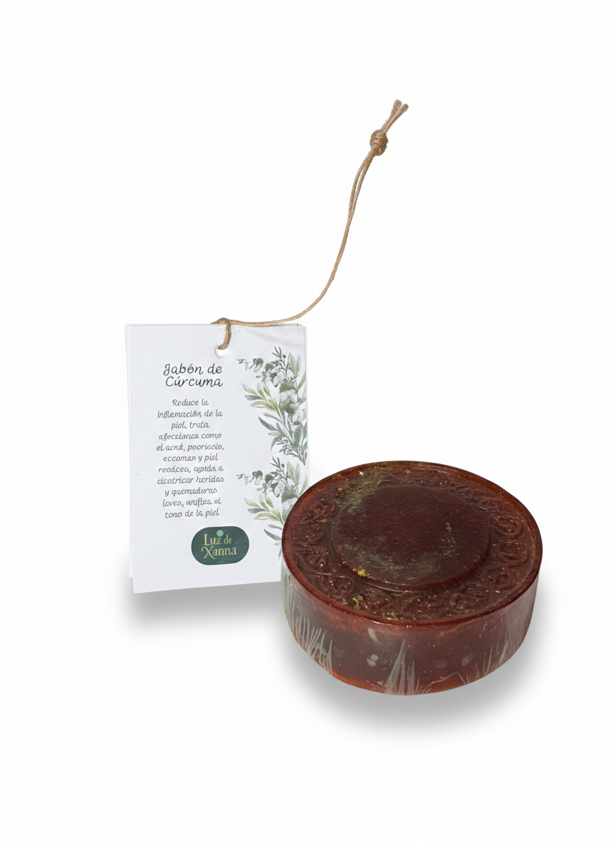 Jabón Artesanal de Cúrcuma- Oro para tu Piel y tu Energía-Luz de Xanna