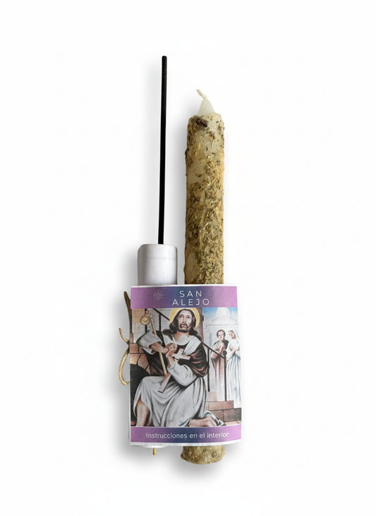 Vela Ritualizada - San Alejo : Destierro y Protección- Luz de Xanna