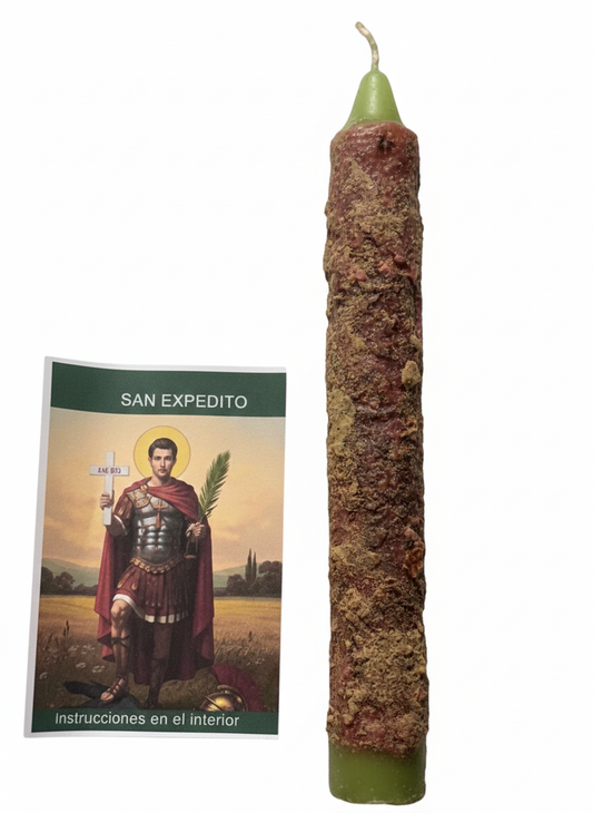 Vela Ritualizada Consagrada a San Expedito – Ritual de petición urgente -Luz De Xanna